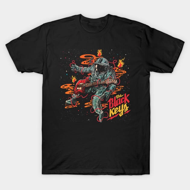 Vintage astronaut play guitar art T-Shirt by WAROENG RAKYAT